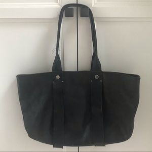 Clare V Black Leather Tote Bag